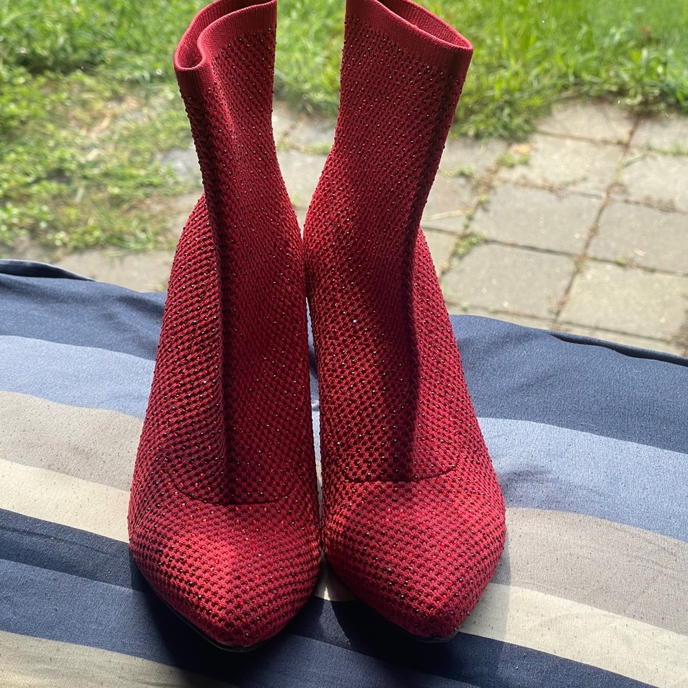 MIA Red Heeled Boots side 9 women - Picture 13 of 14